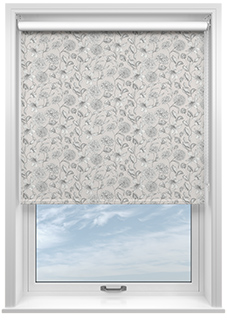 Floral Outlines, Ivory Cream - Roller Blind